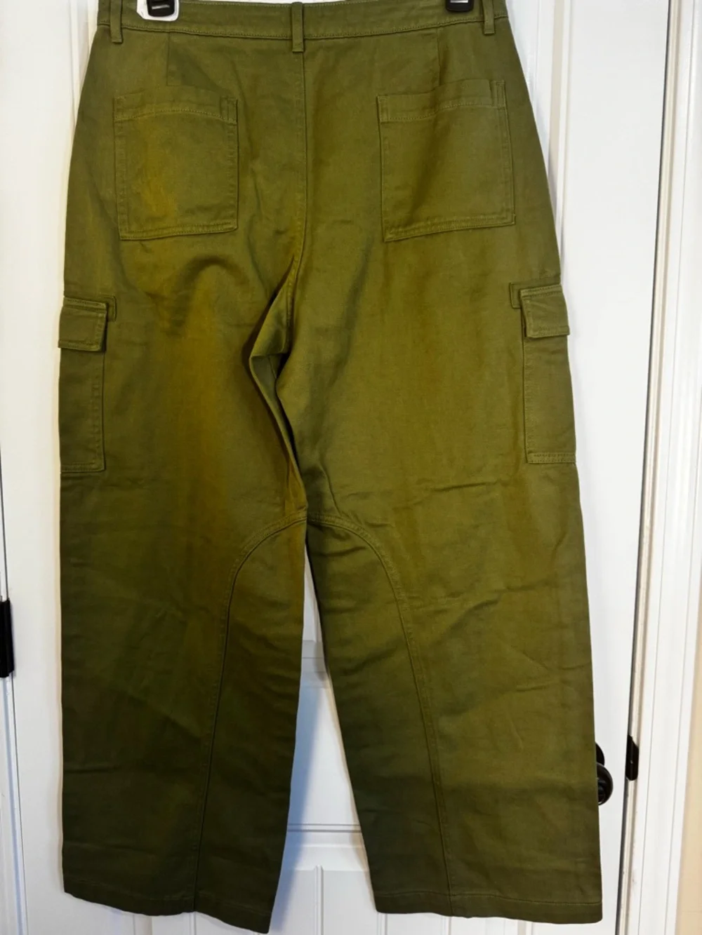 Pink Victoria’s Secret Olive Green Wide Leg Cargo Utility Pants sz Large NWT - Picture 6 of 8